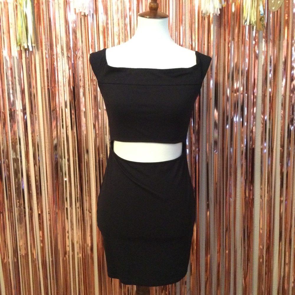 Off the shoulder Black Mini Dress